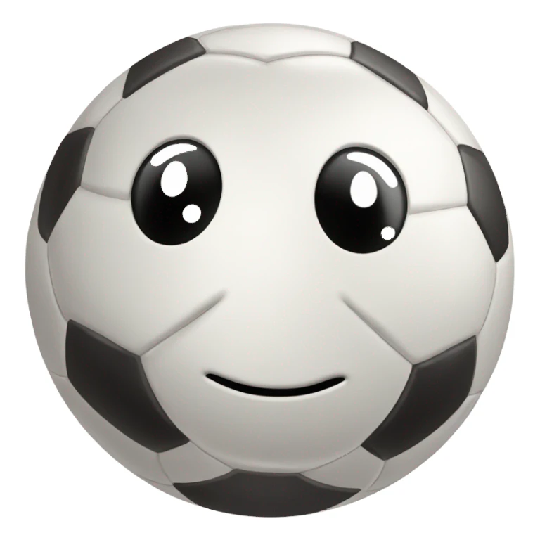 Soccer ball with face sticker