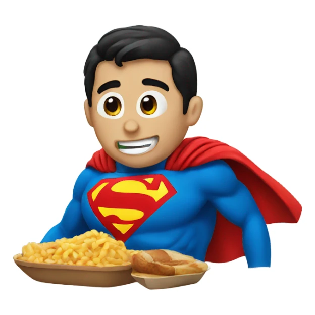 Superman eating sticker