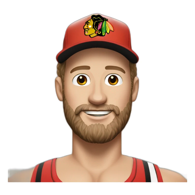 Jonathan Toews as beach bum with beard sticker