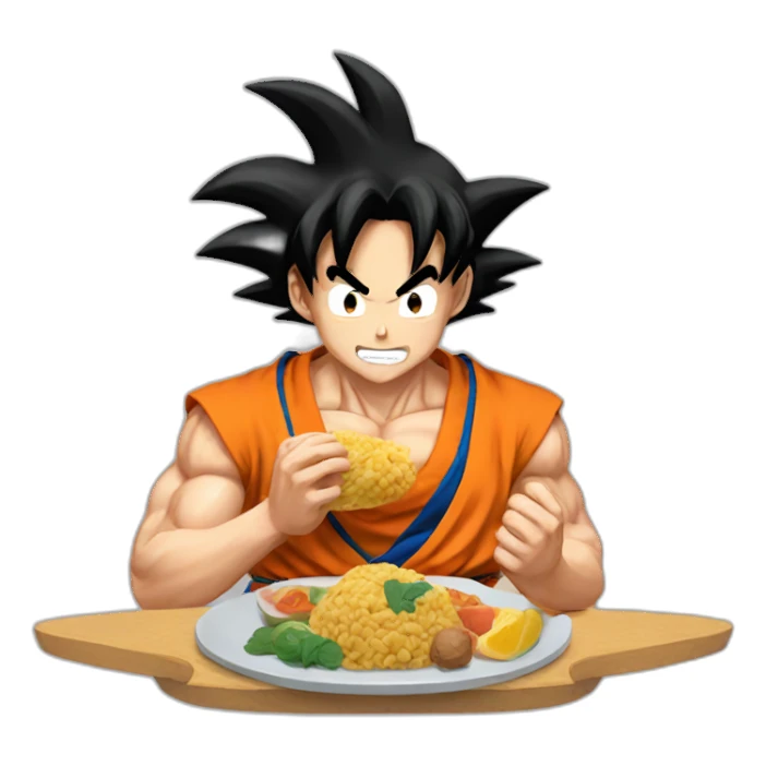 Goku eating food sticker