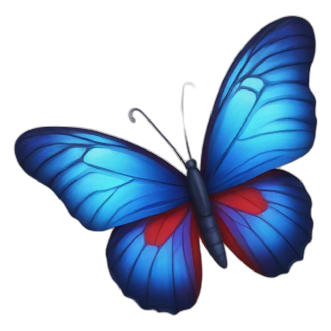Red heart blue butterfly  sticker