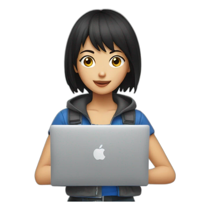 nico-robin-with-a-macbook sticker
