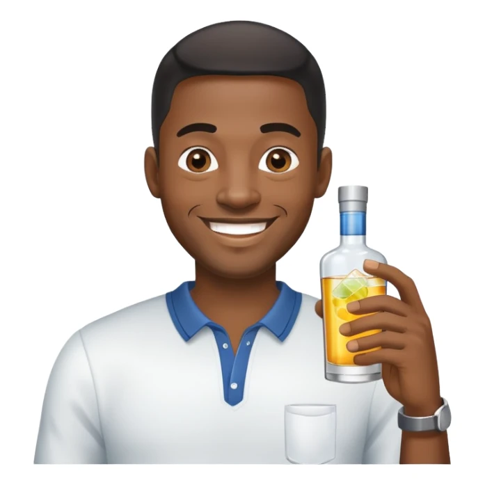 Black man with vodka  sticker