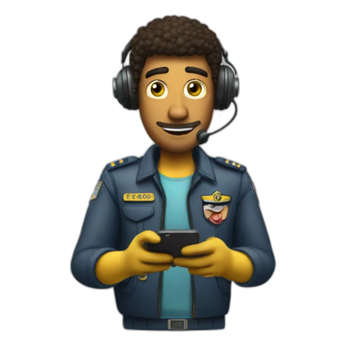 A pilot watching SpongeBob on his phone sticker