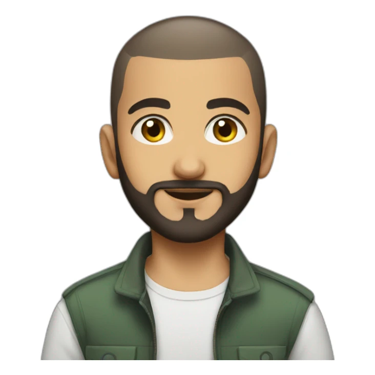 Iranian boy with a buzzcut and a beard  sticker