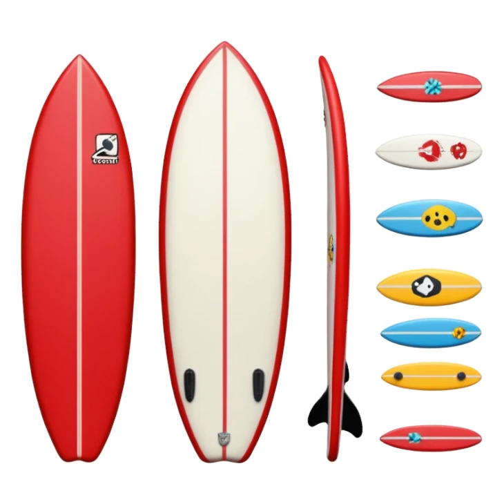 Red Surfboard with Stickers sticker