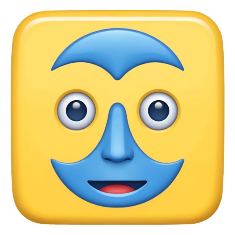 geometery dash square yellow body blue face sticker