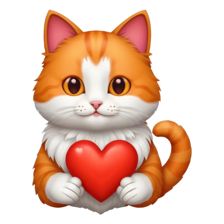 Cat carrying a heart sticker