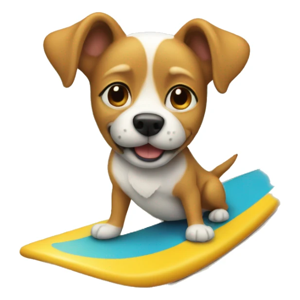 Dog on a surfboard  sticker