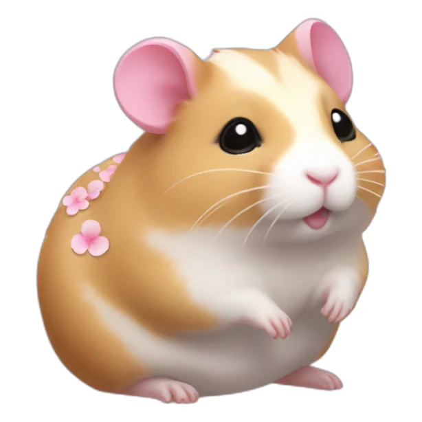 cherry blossom hamster body sticker