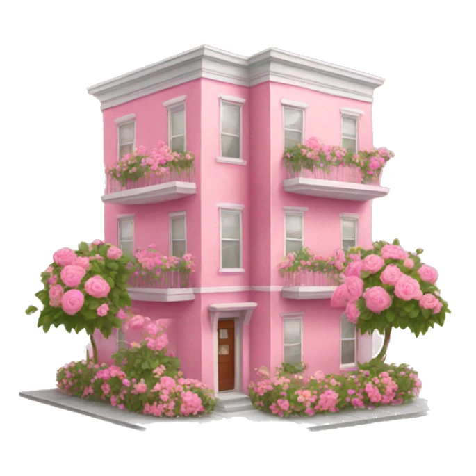 Pink apartment with flowers  sticker
