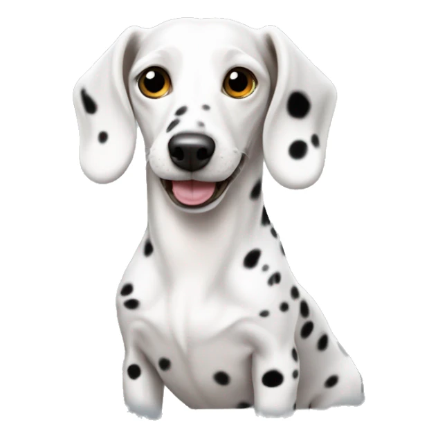 White dachshund dog with black spots sticker