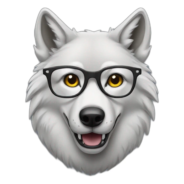 wolf wearing glasses sticker