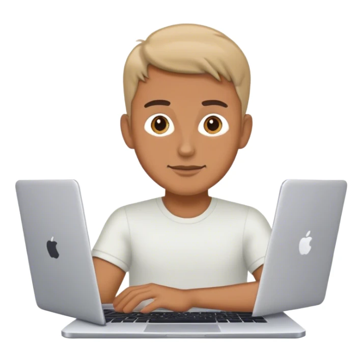 the guy is sitting in a laptop sticker