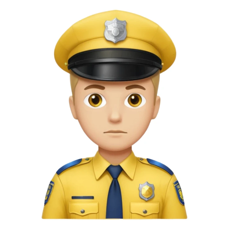 police with yellow uniform sticker