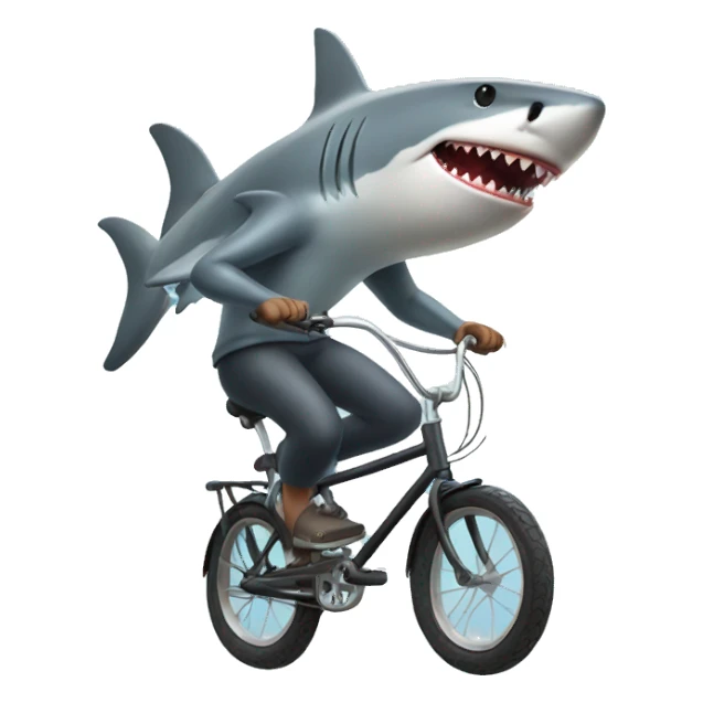Shark riding a bike  sticker