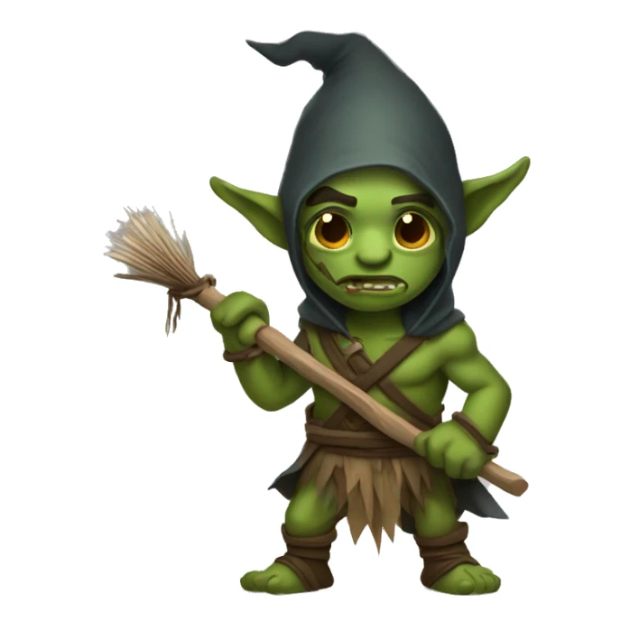 hooded orc chaman with stick sticker