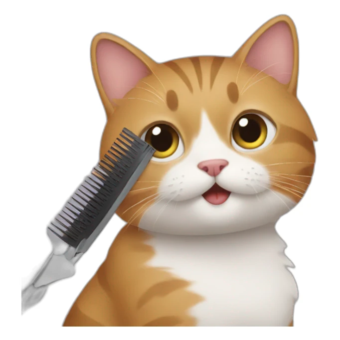 cat having a haircut sticker