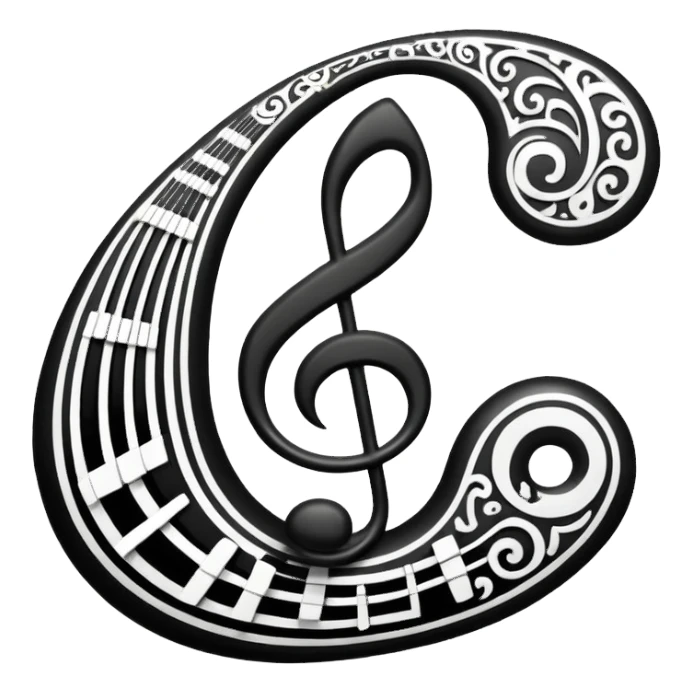 music note tribalism  sticker