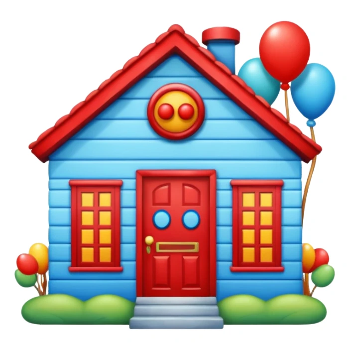 clown house blue sticker