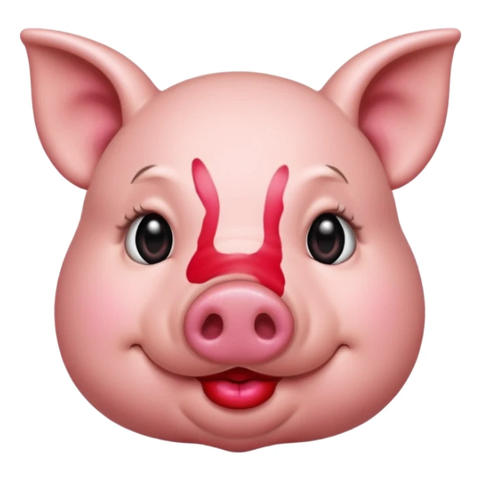 Pig wearing lipstick  sticker