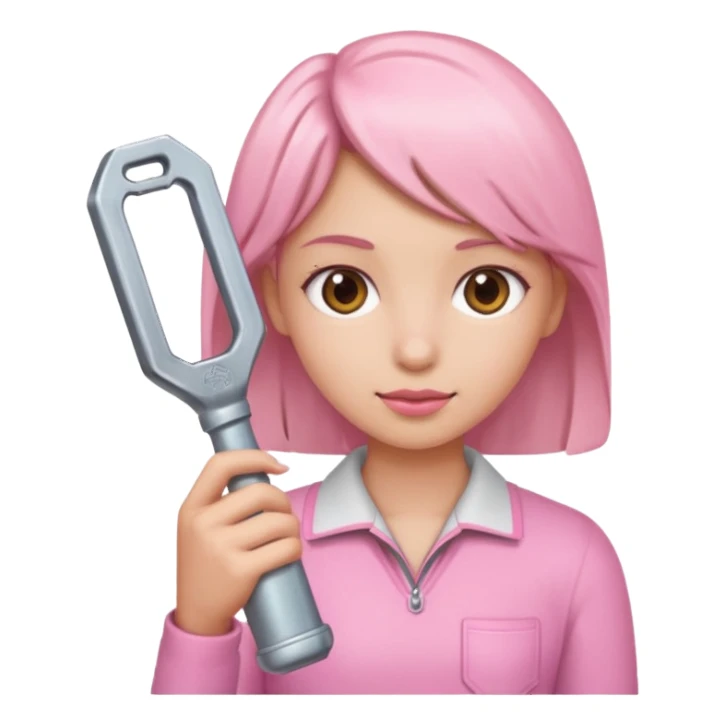 Girl holding a Stanley  sticker