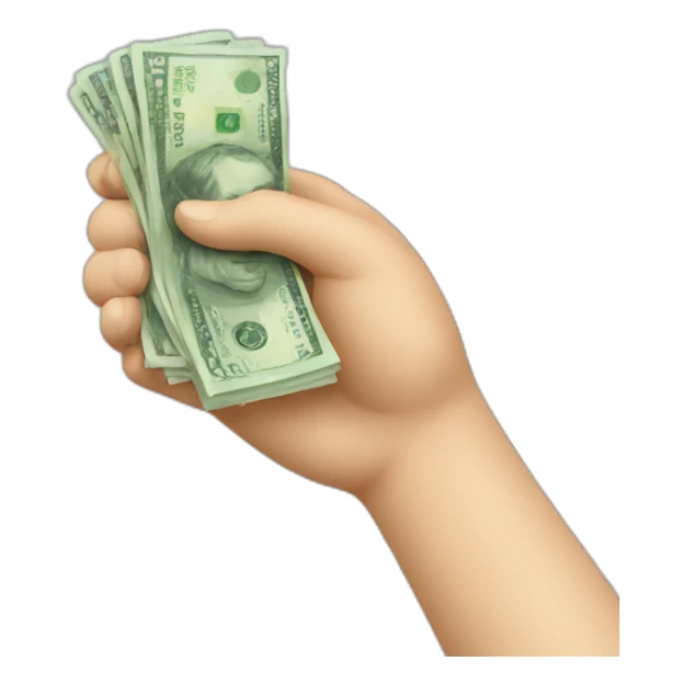 hands holding australian money sticker