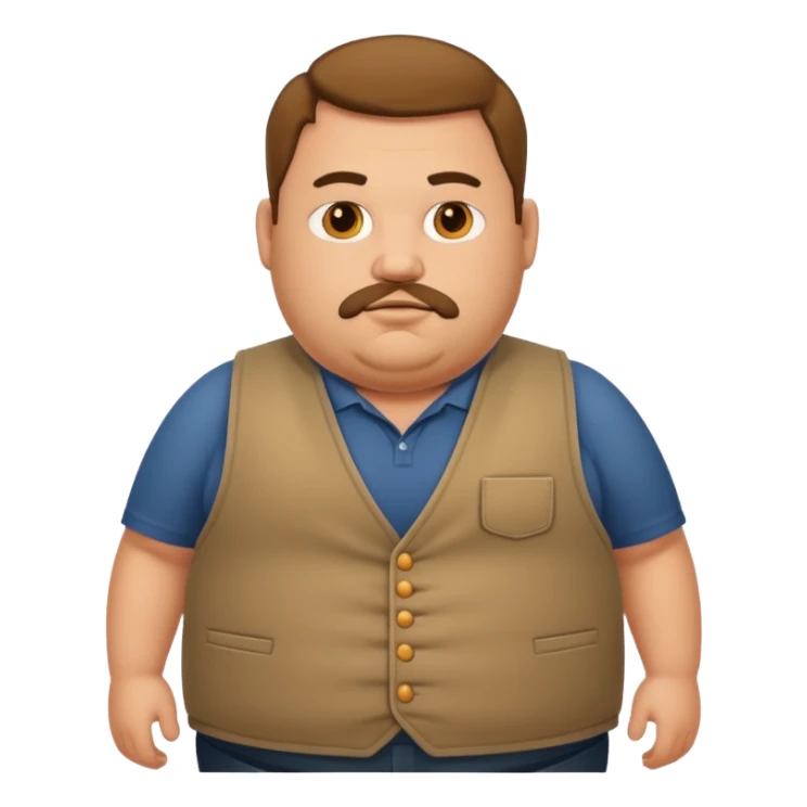 Fat man wearing a vest sticker