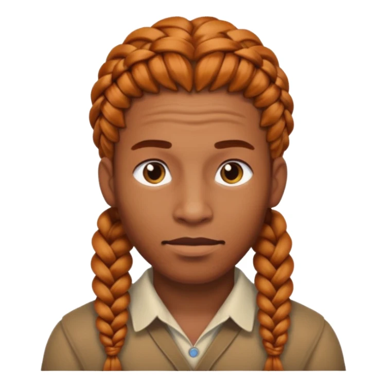 thick ginger braids man sticker