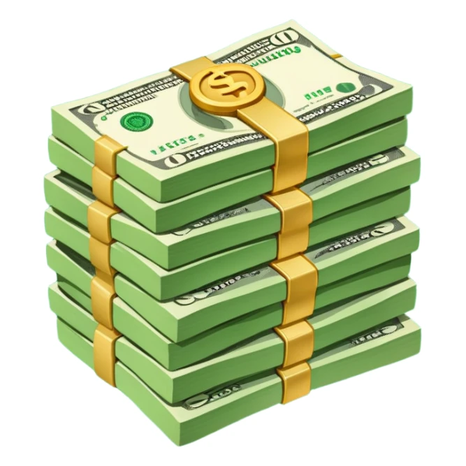 Stack of money sticker