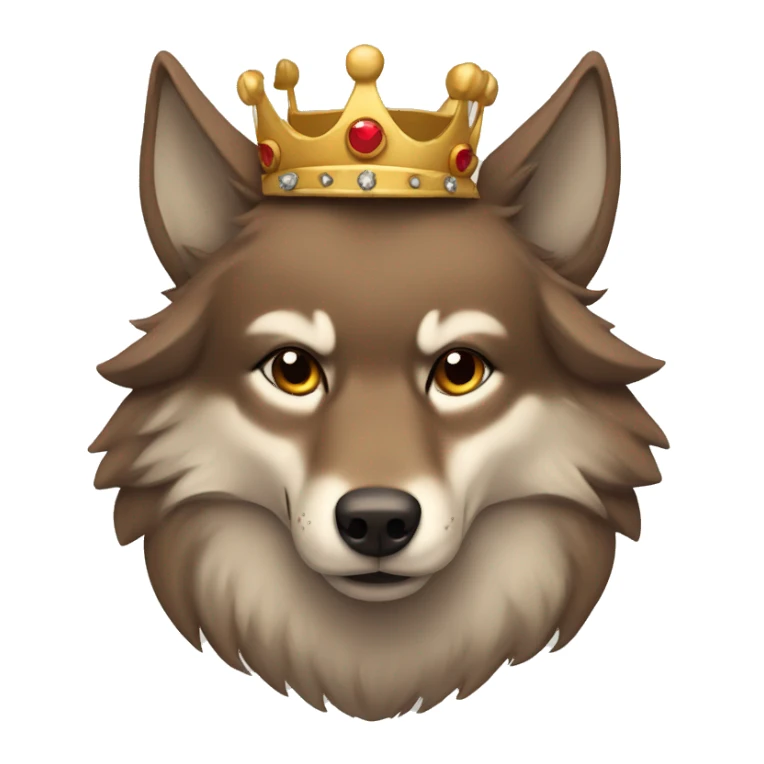 brown wolf with crown sticker