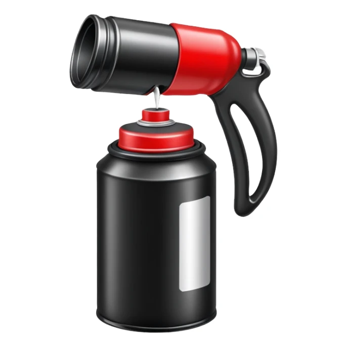 Black spray paint can for graffiti with red cap sticker