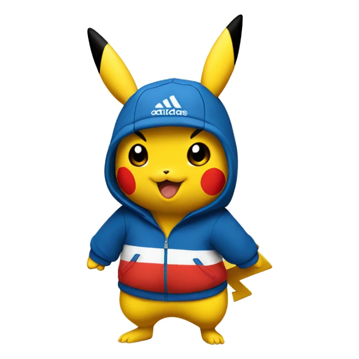 Pikachu wearing adidas track suit  sticker