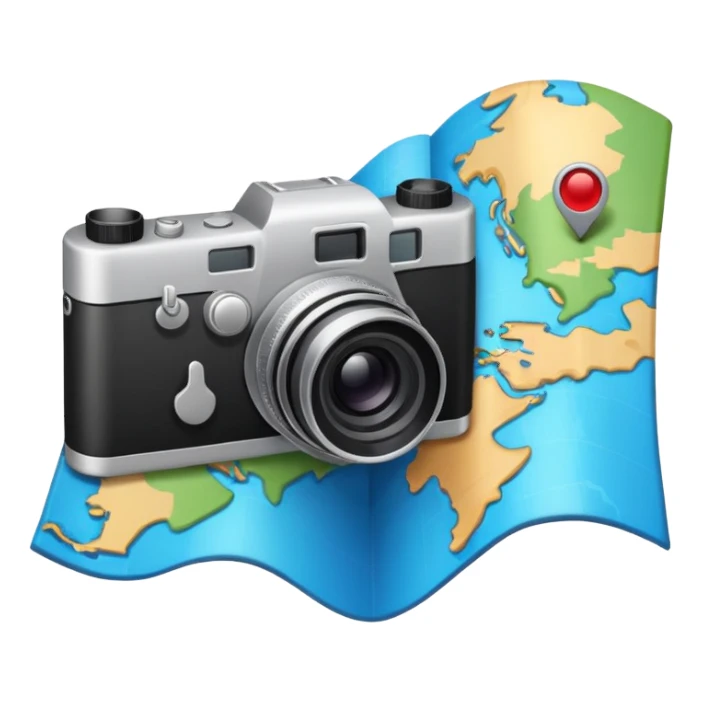 map and camera sticker