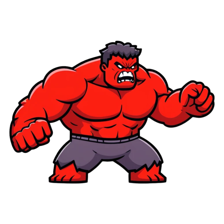 angry Red Hulk sticker