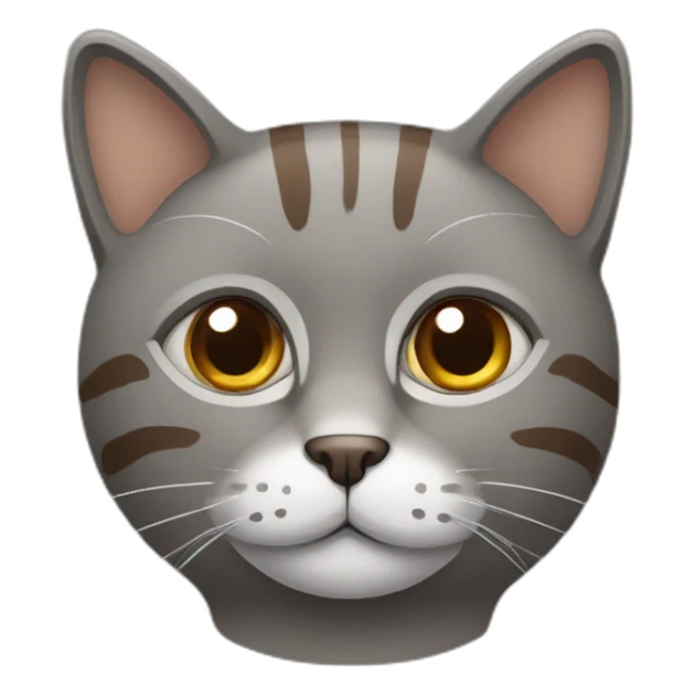 middle grey and brown cat sticker