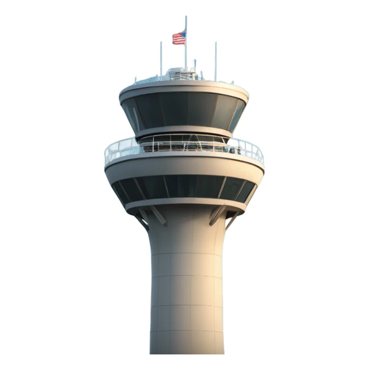air traffic control tower, full size, modern, realistic sticker
