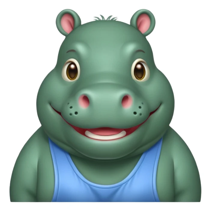 Green bib hippo sticker
