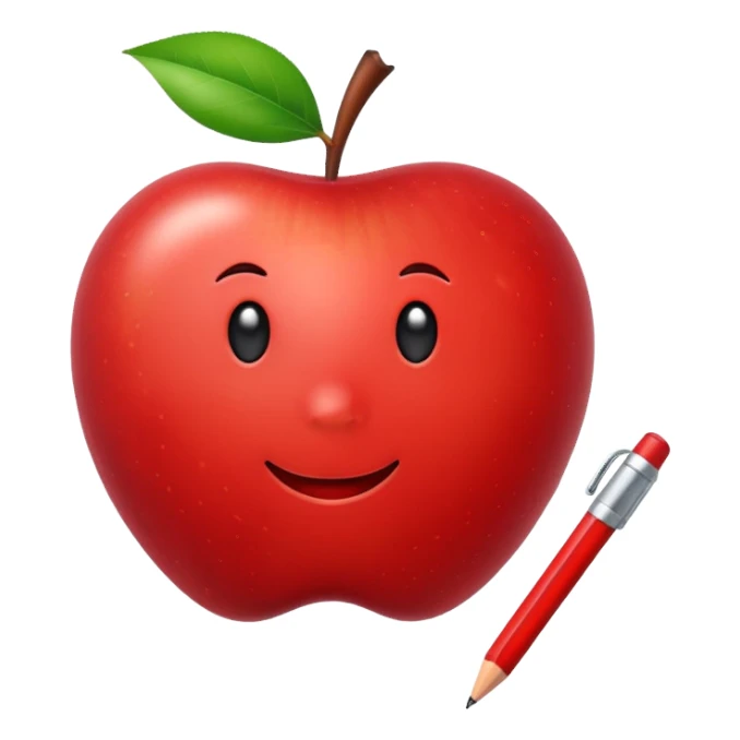 Apple white pencil emoticon sticker