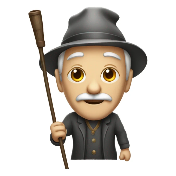 old man with cane sticker