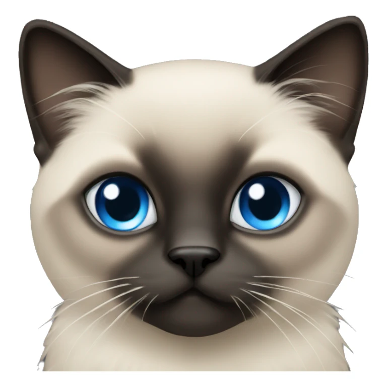 fluffy siamese dark face blue eyes sticker