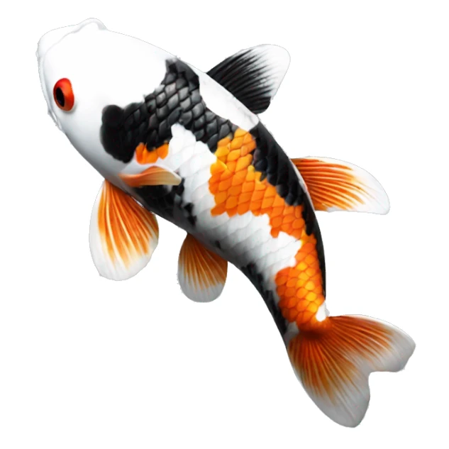 Black + Orange + White realistic koi fish  sticker
