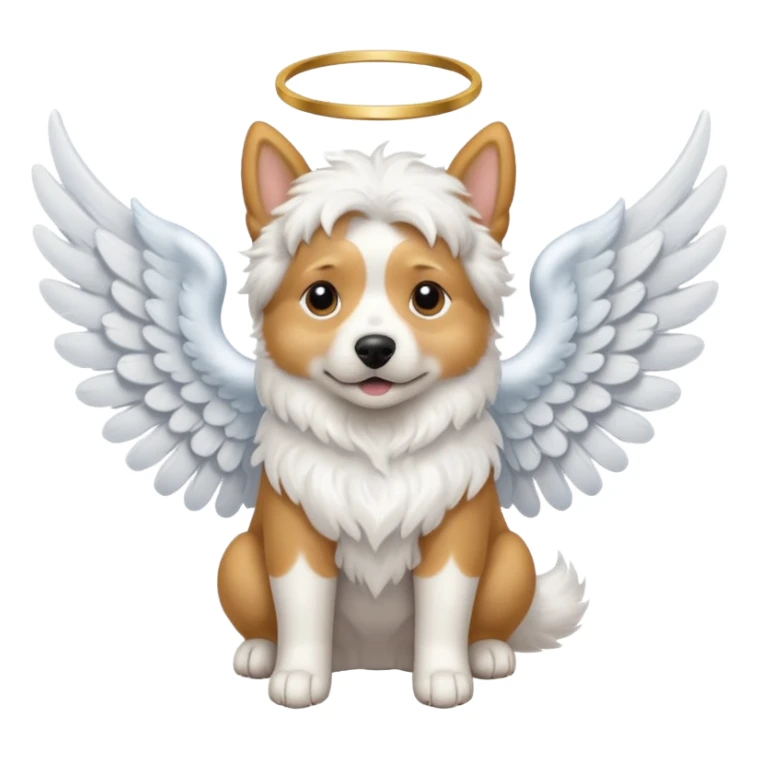 Dog with angel wings sticker