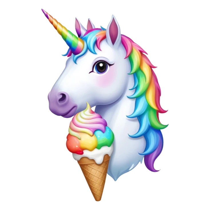 Unicorn with ice cream  sticker