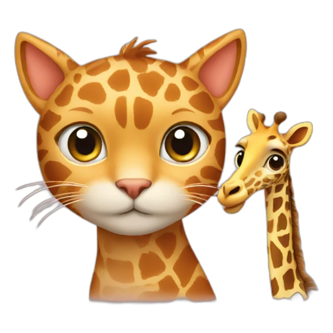 Cat with giraffe sticker