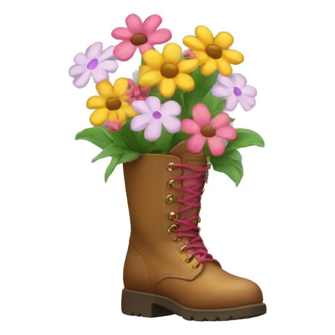 boots with flowers inside sticker