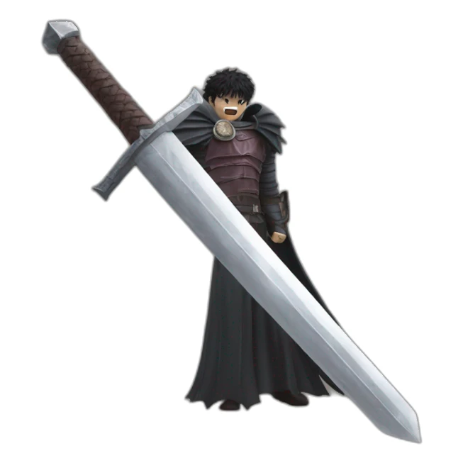 angry berserk guts with large sword sticker