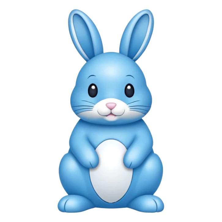 blue minimalist easter bunny, simple design sticker