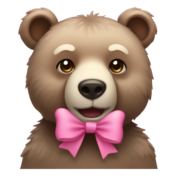 Bear with pink bow sticker