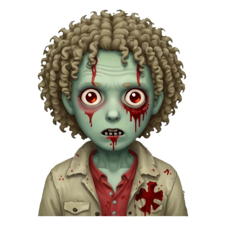 curly haired zombie sticker